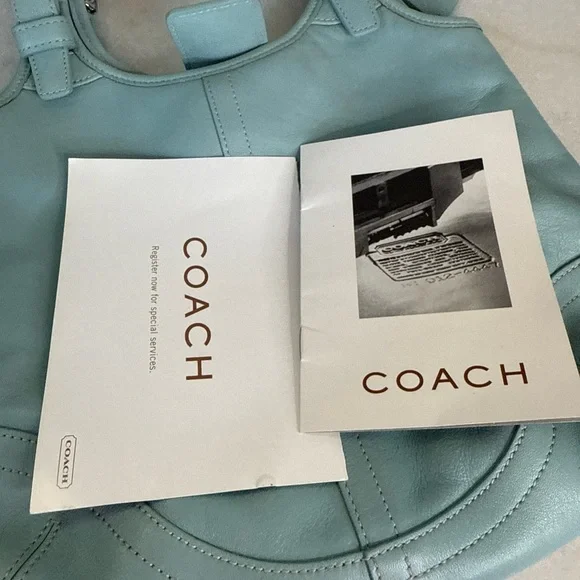 Coach Vtg Soho Soft Blue Leather Shoulder Hobo Bag 4983 Classic Purse 2003 Y2K - Picture 12 of 14